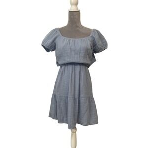 Japna Blue Gauzy Summer Beach Open Tie Back Dress Sz M Milkmaid‎ Style Top